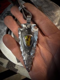 Image 5 of WL&A Handmade Large Sterling Silver Black Jack Arrowhead Pendant - Sz 3.5" - 85 grams