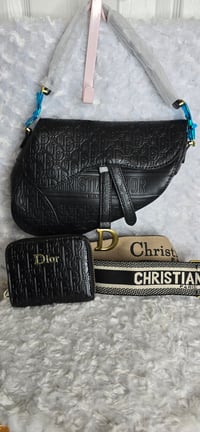 Image 1 of Black Saddle bag with wallet