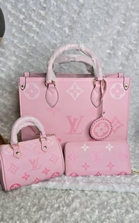 Image 1 of Pink 3pc Set OTG, Mini speedy, long wallet