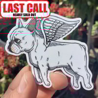 Image 1 of Flying French Bulldog 3" Vinyl Sticker 