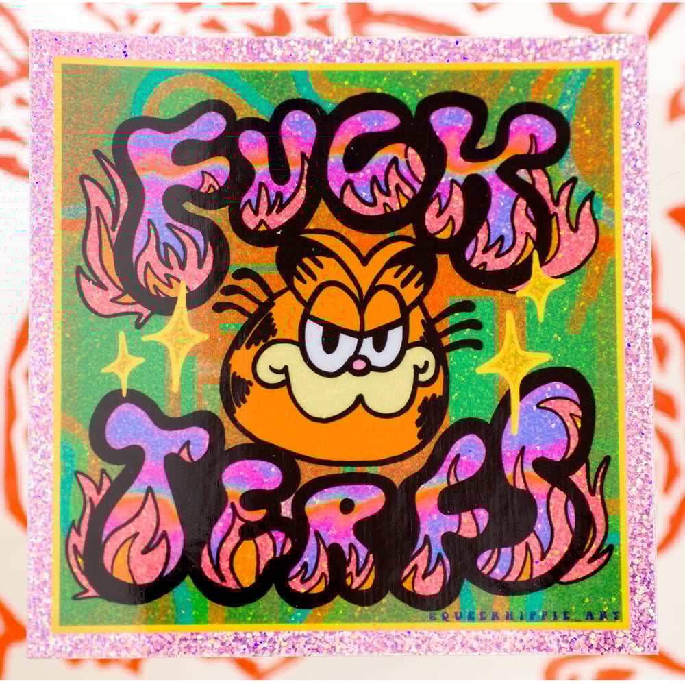Image of F*ck Terfs Garfield Sticker