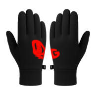 Image 1 of OG BLOOD RED BASICS- BLACK TECH GLOVES
