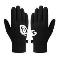 Image 1 of OG SILK WHITE BASICS- BLACK TECH GLOVES