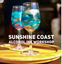 Image 1 of Sunshine Coast Christmas Alcohol Ink Wine Glass Workshop 
