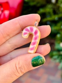 Image 1 of Pink candy cane sugar cookie 