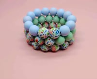 Image 1 of Blossom Breeze 3pc Stack Silicone Bracelets for women girls and teens