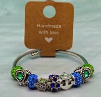 Image 1 of Drive da Boat opened cuff stainless steel charm bracelet for Your Arm Kandii