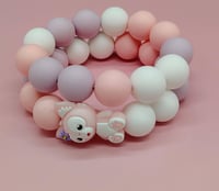 Image 1 of silicone beaded bracelet stack with charm silicone bracelets for girls women and teens