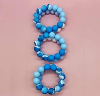 Image 2 of Blue Coastal Wave 3pc Bracelet Stack