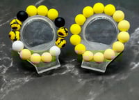 Image 2 of Sunflower Charm Silicone Beaded Bracelet Stacks