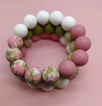Image 2 of Springtime Delight Charm Silicone Beaded Bracelet Stacks