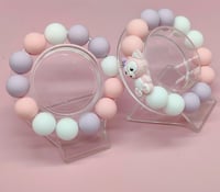Image 2 of silicone beaded bracelet stack with charm silicone bracelets for girls women and teens