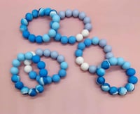 Image 3 of Blue Coastal Wave 3pc Bracelet Stack