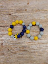 Image 3 of MInion Silicone 2pc Bracelet Stack