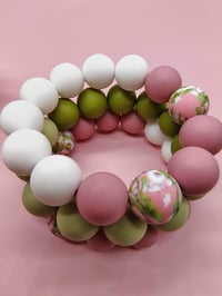 Image 4 of Springtime Delight Charm Silicone Beaded Bracelet Stacks