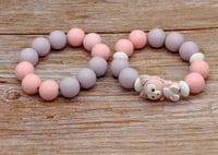 Image 4 of silicone beaded bracelet stack with charm silicone bracelets for girls women and teens