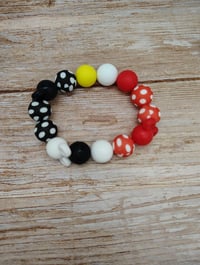 Image 4 of Mouse Mickey Head Silicone Beaded Bracelet for Women Teens and Girls