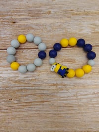 Image 4 of MInion Silicone 2pc Bracelet Stack