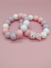 Image 5 of silicone beaded bracelet stack with charm silicone bracelets for girls women and teens