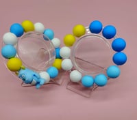 Image 5 of Blue Silicone beaded Monster Charm Bracelet for girls women and teens