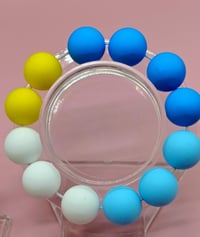 Image 6 of Blue Silicone beaded Monster Charm Bracelet for girls women and teens