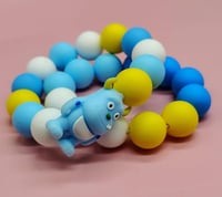 Image 7 of Blue Silicone beaded Monster Charm Bracelet for girls women and teens
