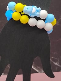 Image 9 of Blue Silicone beaded Monster Charm Bracelet for girls women and teens