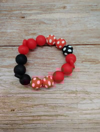 Image 8 of Mouse Mickey Head Silicone Beaded Bracelet for Women Teens and Girls