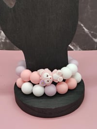 Image 10 of silicone beaded bracelet stack with charm silicone bracelets for girls women and teens