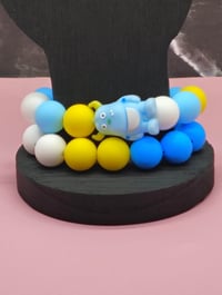 Image 10 of Blue Silicone beaded Monster Charm Bracelet for girls women and teens