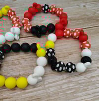 Image 9 of Mouse Mickey Head Silicone Beaded Bracelet for Women Teens and Girls