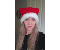 Image 1 of Santa Claws Hat– Crochet Cat Ear Beanie