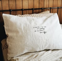 hand stitched white linen standard stitched pillow case 