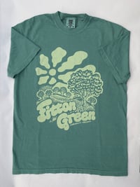 Image 1 of Fitton Green T-Shirt - light sage ink on frosty lichen colored shirt