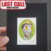 Image 1 of Cantinflas Calavera Limited Edition ACEO Gocco Screenprint 