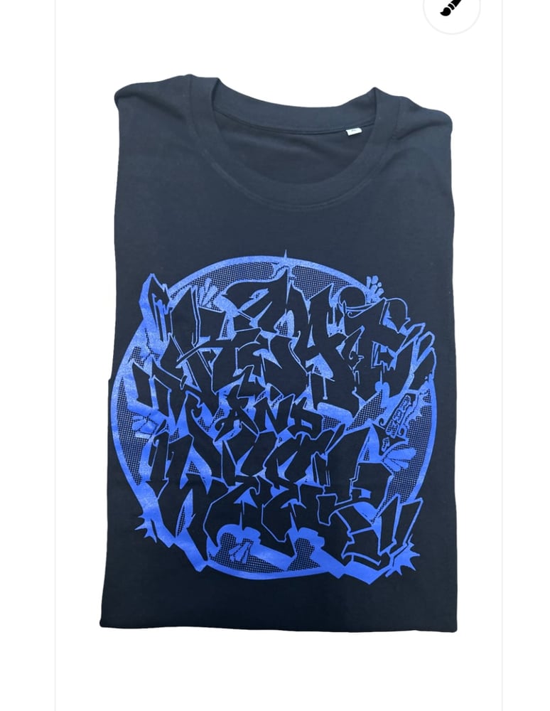 Image of Raw Black tshirt purple print 