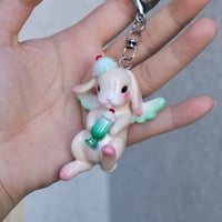 Image 2 of Custom Angel Bunny Bag Charm