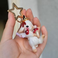 Image 4 of Custom Angel Bunny Bag Charm