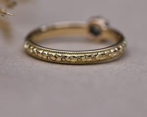 Image of 18ct yellow gold, grey rose-cut diamond Orange Blossom ring (LON268)