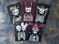 Image 1 of Set Ethereal - Set of 5 Postcards Prints of Skeleton Embroidery