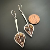 Image 3 of Agate and Pebble Leaves and Stems Earrings