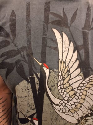 Image of cranes and moon 