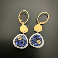 Image 1 of Lapis Pebble Earrings (reversible) 