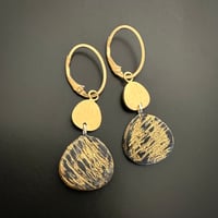 Image 2 of Lapis Pebble Earrings (reversible) 