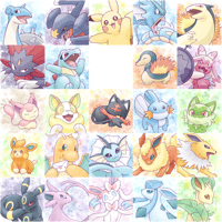Image 1 of Pokemon prints, stickers, and buttons (set 1 and 2)