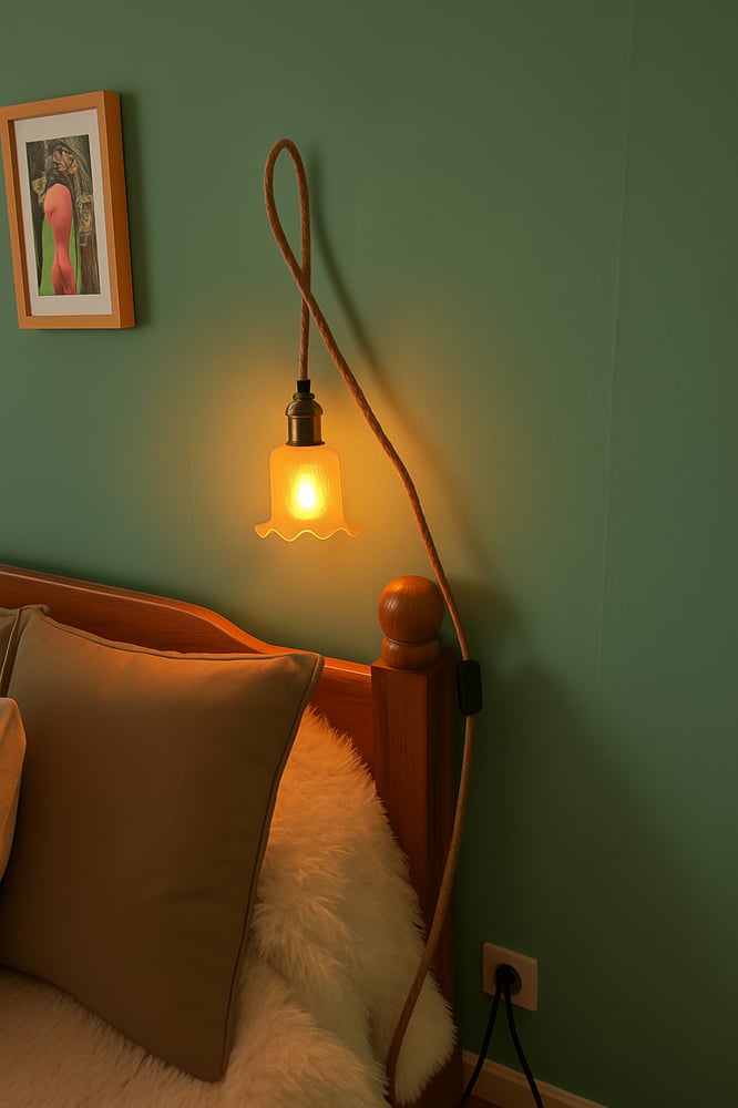 Image of Baladeuse en opaline & laiton – lumière douce et charme rétro N°1