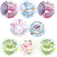 Image 2 of Pokemon prints, stickers, and buttons (set 1 and 2)