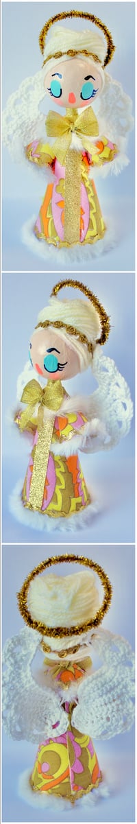 Image 3 of Retro Beehived Angel Christmas Decorations - Large Size