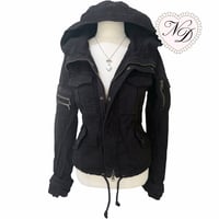 Image 1 of SLY Black Denim Military Jacket 