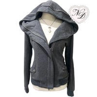 Image 1 of Japanese brand Asymmetric Grey Ribbed Jacket